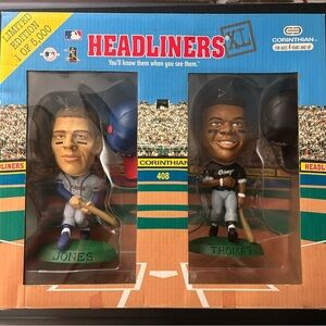 1998 Chipper Jones Frank Thomas MLB Headliners XL Braves White Sox Figurines Box